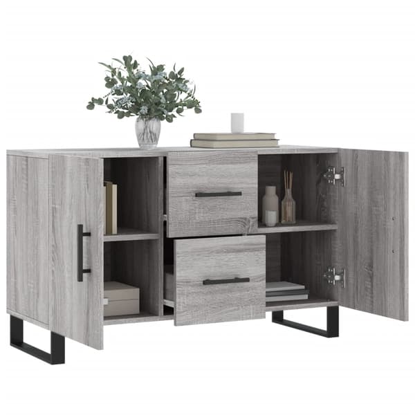 vidaXL kommode, grå Sonoma-eg, 100x36x60 cm, træbaseret materiale