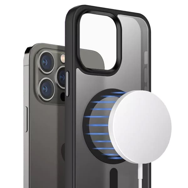 iPhone 14 Pro Max cover, simpelt MagSafe, sort