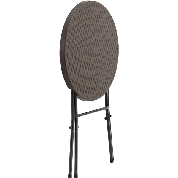 Hopfällbart runt trädgårdsbord 79 x 110 cm svart