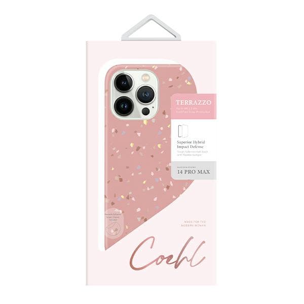 UNIQ Coehl Terrazzo-cover til iPhone 14 Pro Max, lyserød