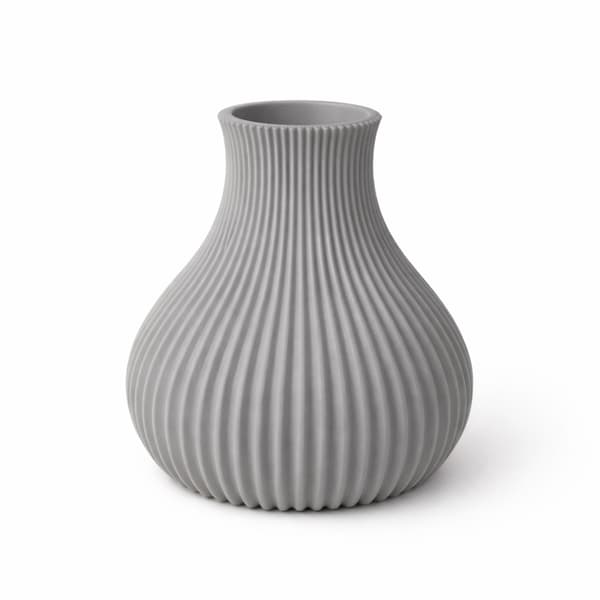 Dekorativ grå vase til tørre/blokblomster