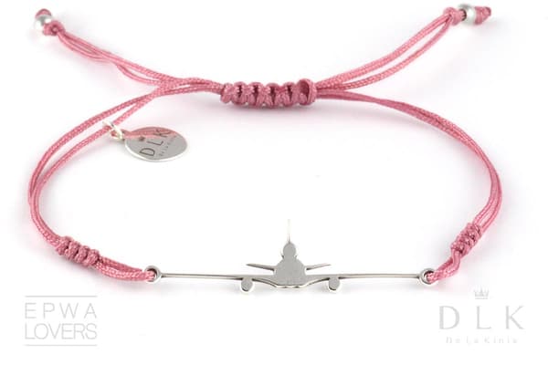 Armband "Rosa snöre med silver MD-11"