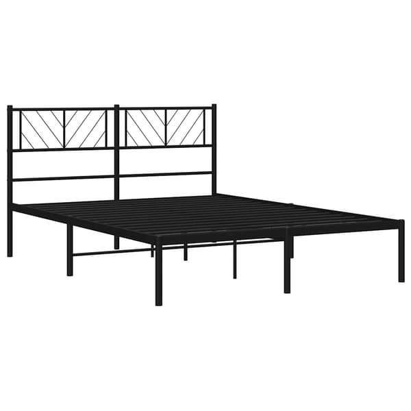 vidaXL metalsengestel med hovedgærde sort 150x200 cm