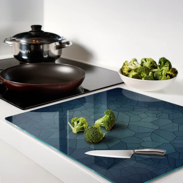Dekorativ glasplade til servering af snacks abstrakt 60x52 cm