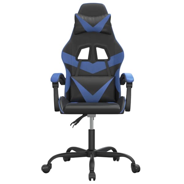 vidaXL drejelig gamingstol sort og blå kunstlæder