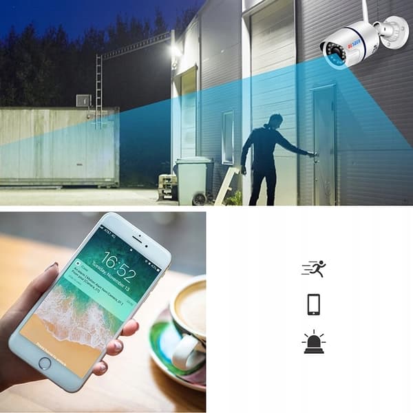 Langaton ulkokäyttöön tarkoitettu IP-WiFi-kamera Full HD