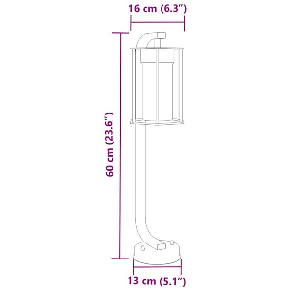 vidaXL havegulvlamper, 3 stk., sort, 60 cm, rustfrit stål