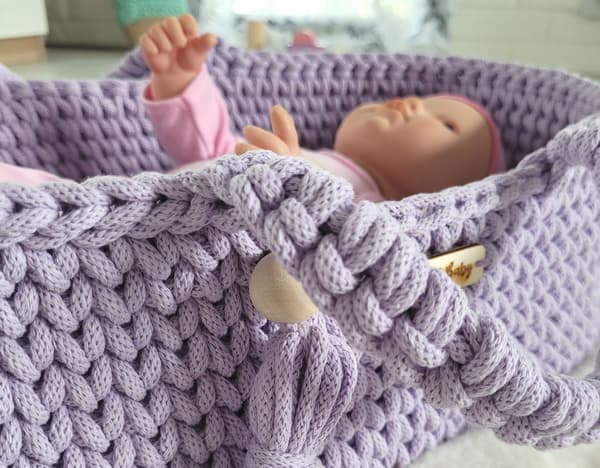 Moses Basket BOHO Bomullsdockbärare - Lila