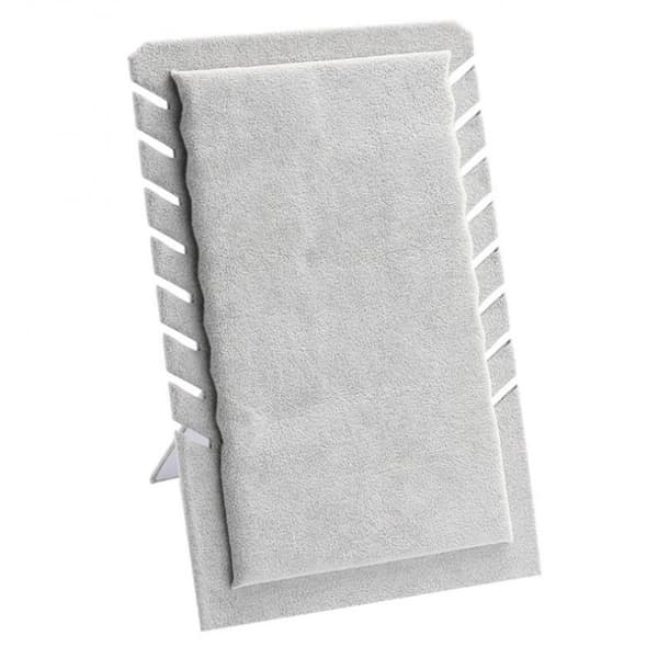 Stående display til halskæder, ruskindsgrå 28,5x19 cm E60