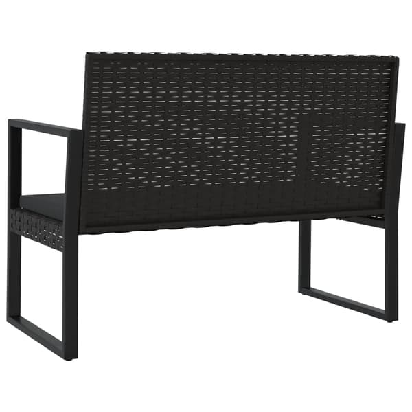 vidaXL Puutarhapenkki tyynyillä, musta, 106 cm, polyrottinki