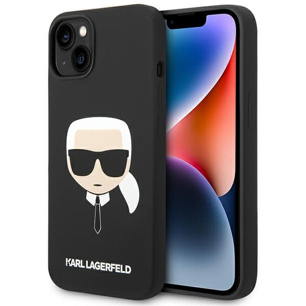 Karl Lagerfeld Silikone Karl`s Head-etui til iPhone 14 Plus, Sort