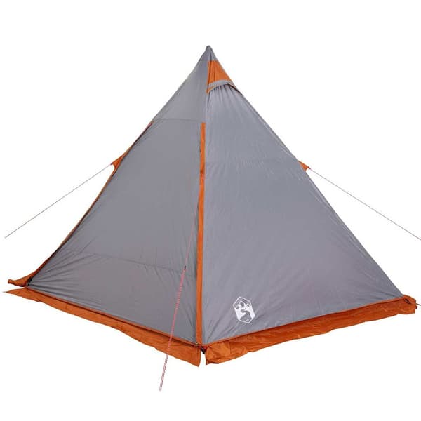 vidaXL 6 hengen tipi-perheteltta, harmaa ja oranssi, vedenpitävä