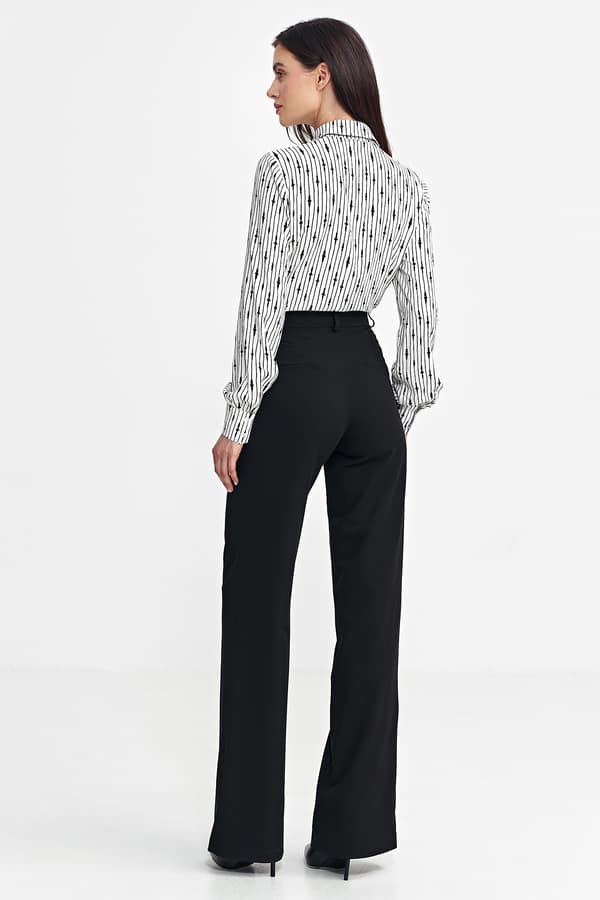 Bootcut-housut piilonapilla - musta, 36