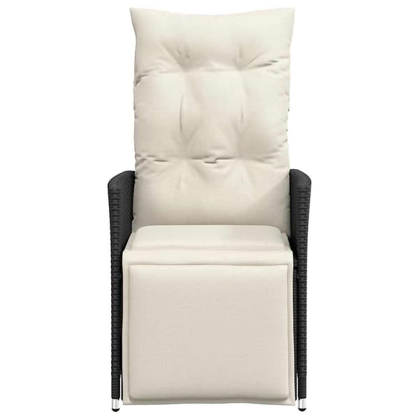 vidaXL havestol med hynder, sort polyrattan