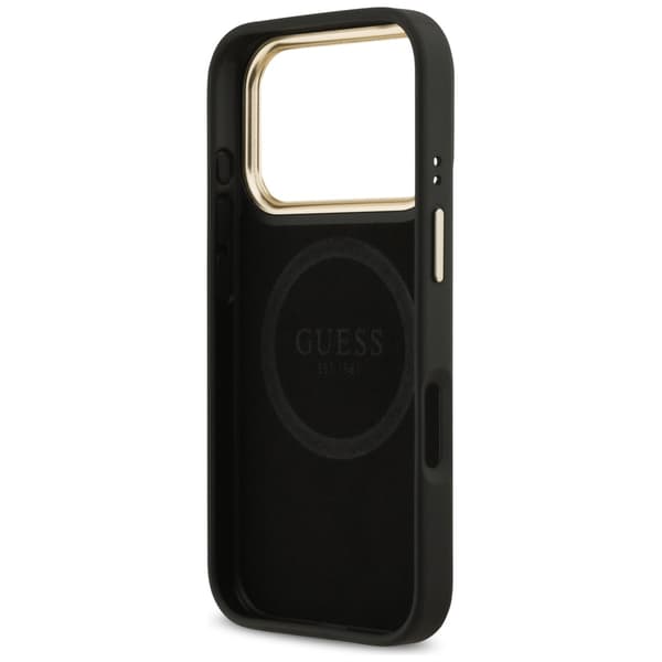 Guess 4G Logoplade MagSafe-etui til iPhone 17 Pro, sort