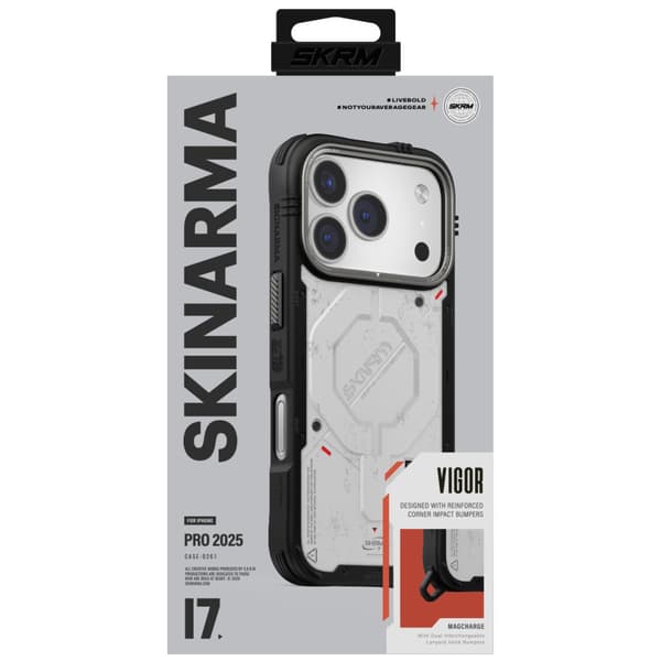 Skinarma Vigor MagSafe-etui til iPhone 17 Pro lysegrå