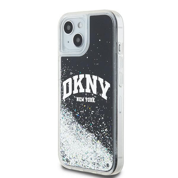 DKNY Liquid Glitter Big Logo-cover til iPhone 15 Plus, sort
