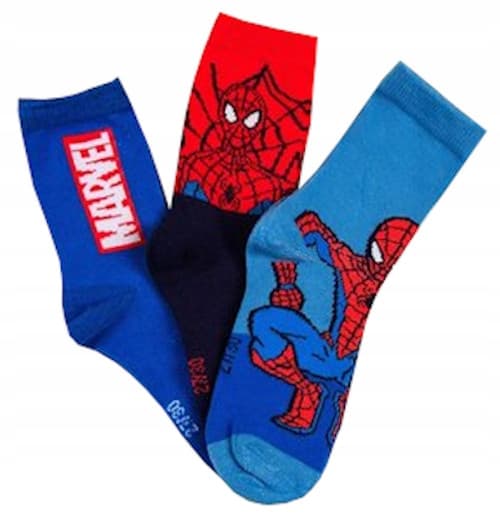 Spider-Man fodstrømper til drenge 3-pak 27/30