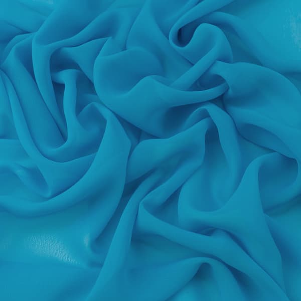 Chiffonmateriale, beskidt turkis farve