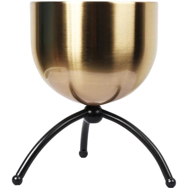 Guldfärgad metallkåpa på tre ben 20 cm