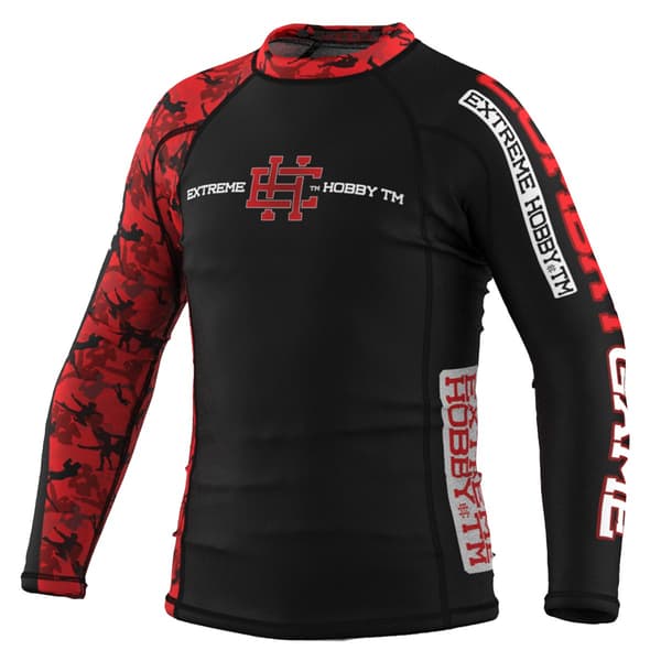 Langærmet rashguard børn RED WARRIOR 140 SORT