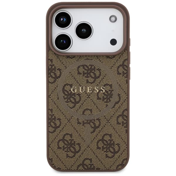 Guess 4G Ring Classic Logo MagSafe-etui til iPhone 17 Pro, brunt