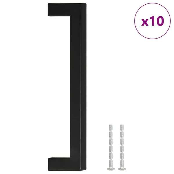 vidaXL skabsgreb 10 stk. sort 160 mm rustfrit stål