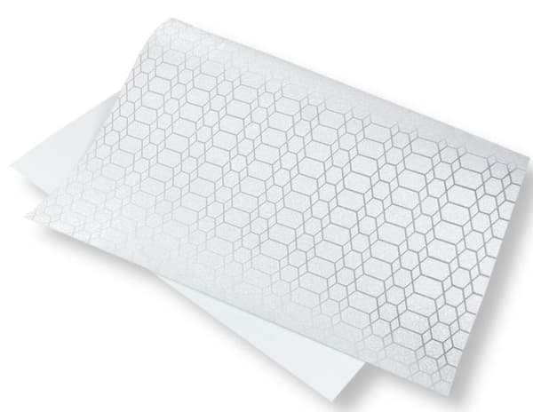 Glittrigt dekorpapper 140g 40x60cm silver 5 ark
