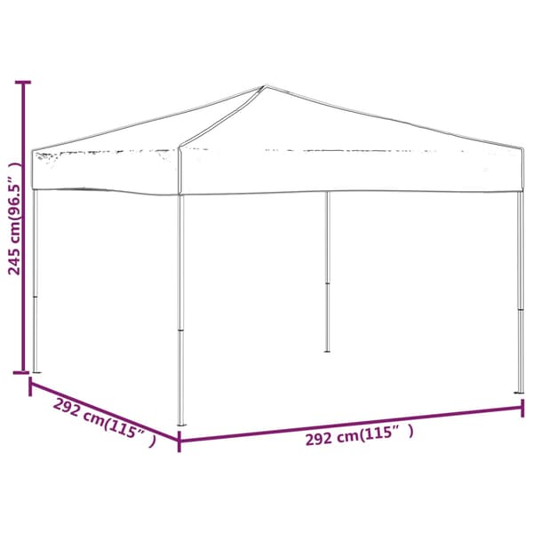vidaXL foldbart festtelt rød 3x3 m