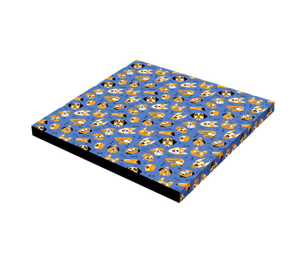 Seng - Madras SQUAR Blå Hunde 60x60x5 cm