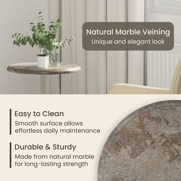 vidaXL bordplade grå Ø40 x 2,5 cm marmor