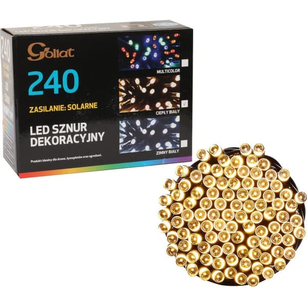 Solcellsdrevne LED-julekransbelysning - 240 varmhvide lys