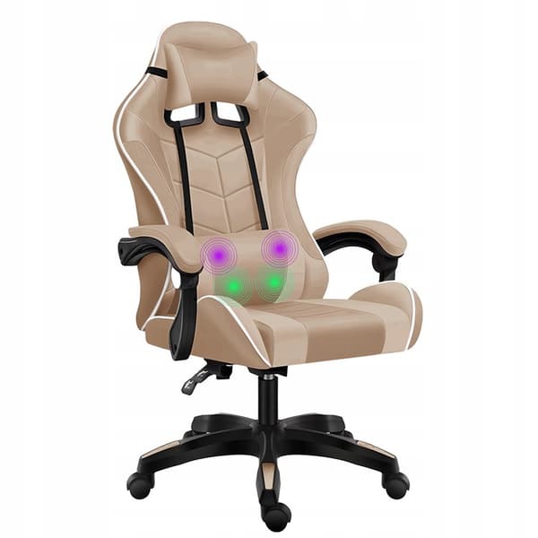 Game Extreme gamingstol, ekoläder, beige och vit, FG-017