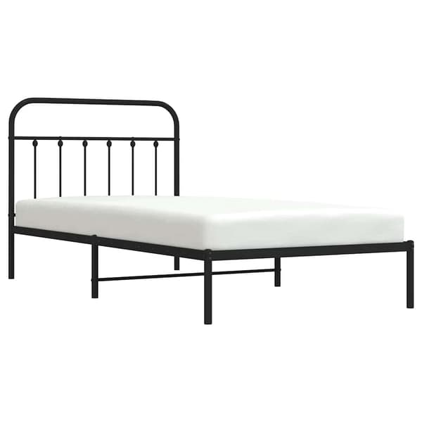 vidaXL metalsengestel med hovedgærde sort 100x200 cm