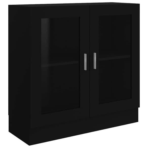 vidaXL vitrineskab, sort, 82,5x30,5x80 cm, spånplade