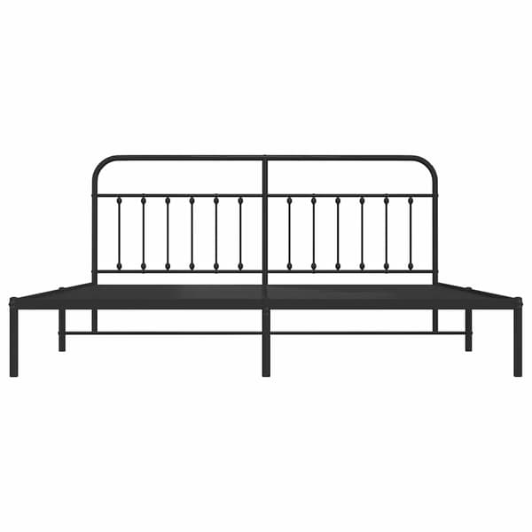 vidaXL metalsengestel med hovedgærde sort 200x200 cm