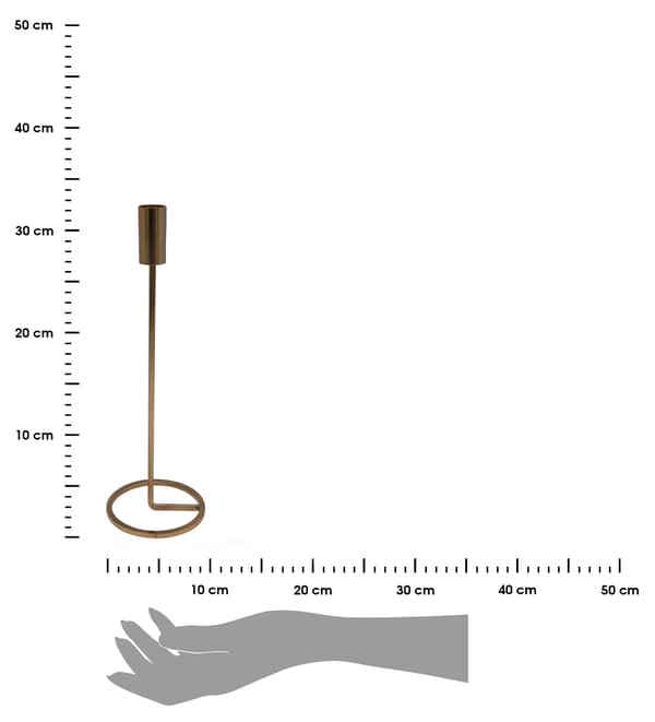 Hög guldfärgad ljusstake 31 cm