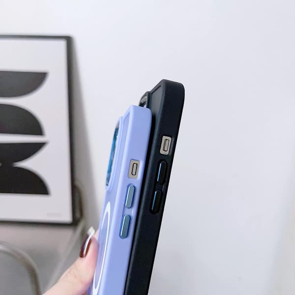 Magnetisk cover med MagSafe til iPhone 15 Pro Max, huller til snor, sort