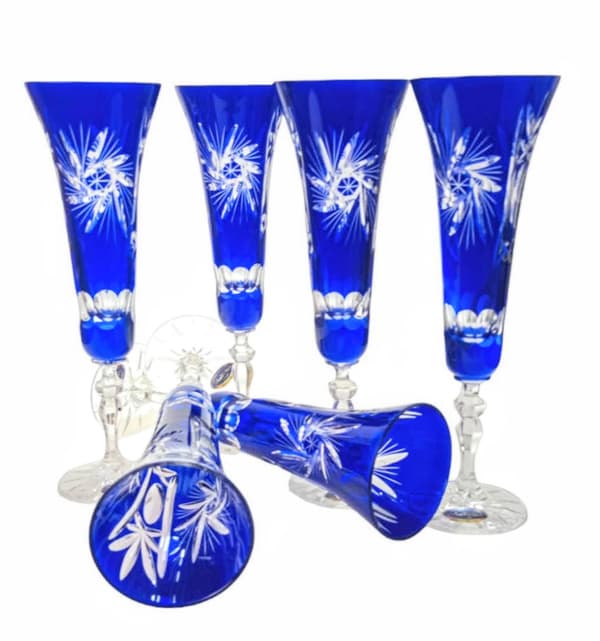 Koboltkrystal champagneglas 170 ml Olive Grinder