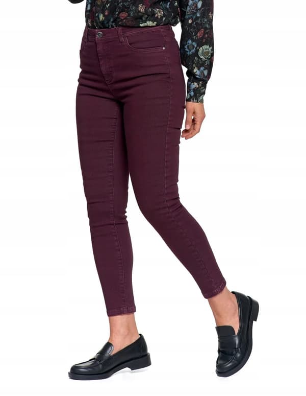 Dambyxor med elastiska midjor, eleganta, hög midja, MORAJ L LILA