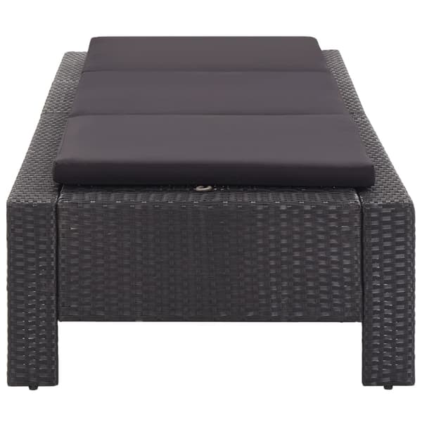 vidaXL liggestol med hynde, sort, polyrattan