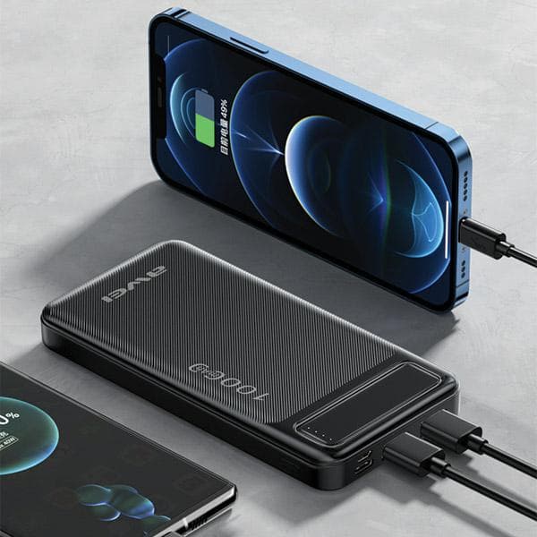 Powerbank AWEI P5K 10000mAh 2.1A 2xUSB sort