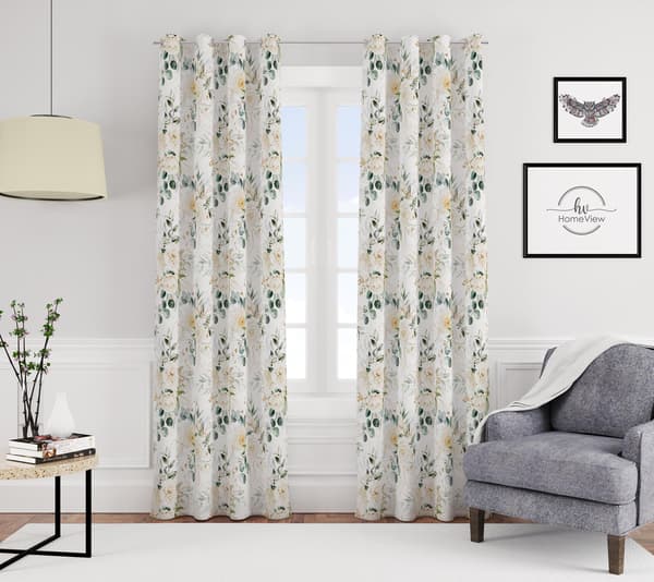 Gardin med snørehuller, print 125