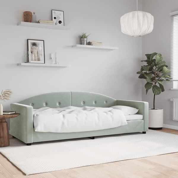 vidaXL Bäddsoffa ljusgrå 80x200 cm klädd i sammet