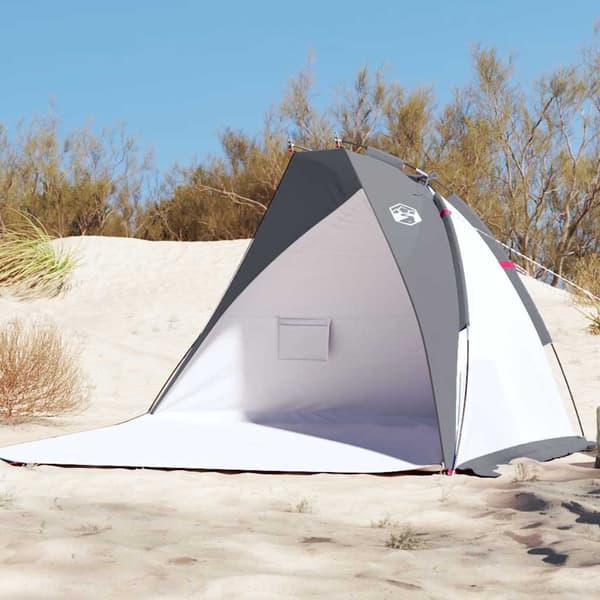 vidaXL Strandtält, grått, 268x223x125 cm, 185T polyester