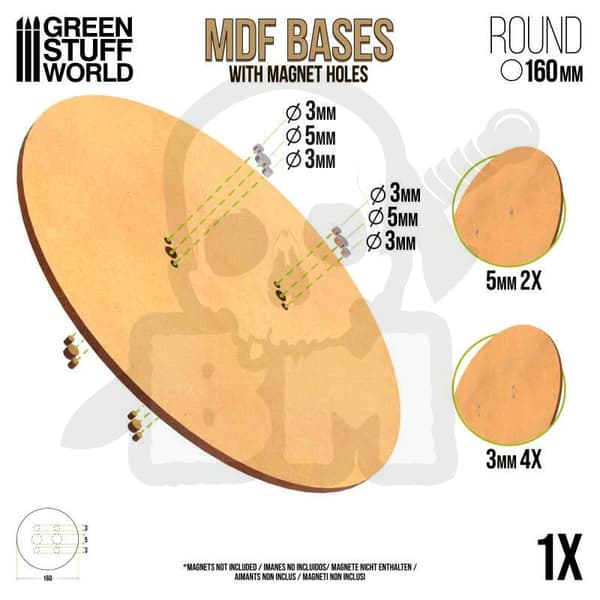 GSTU503425 Rund MDF-bas 160 mm, 1-pack