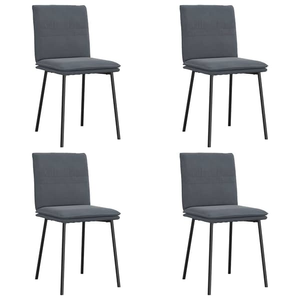 vidaXL Matstolar, set om 4, mörkgrå, klädda i sammet
