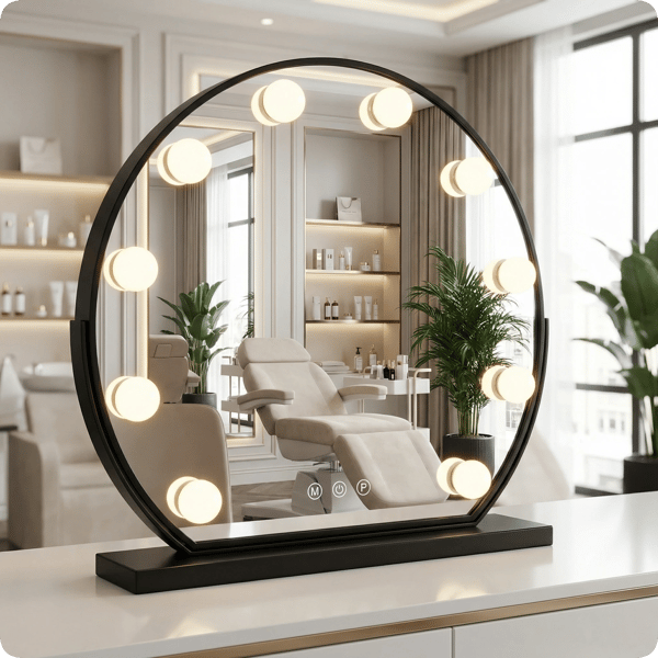 Makeupspejl sort makeup Hollywood 60 cm 10 LED lysfarver