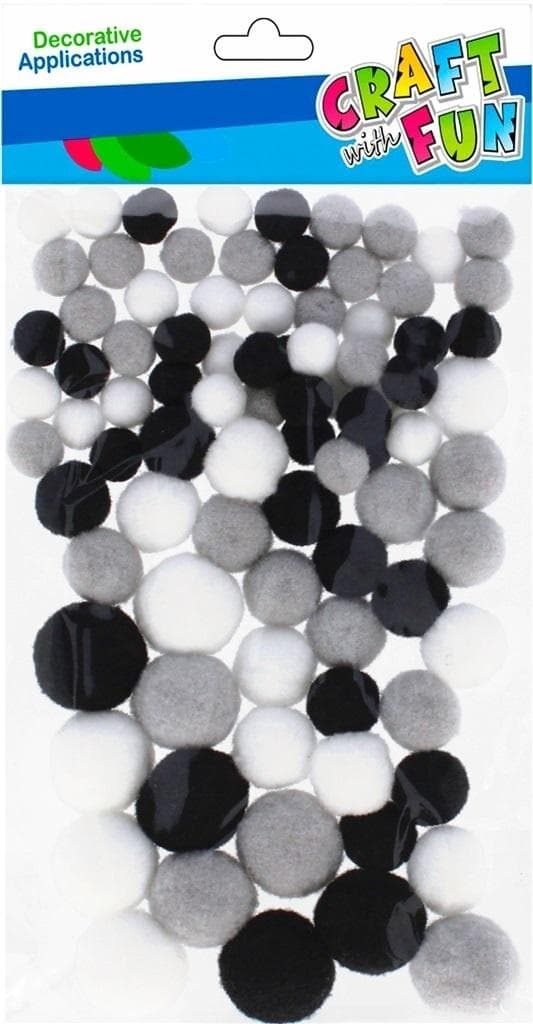 Harmaat pompomit 90 kpl