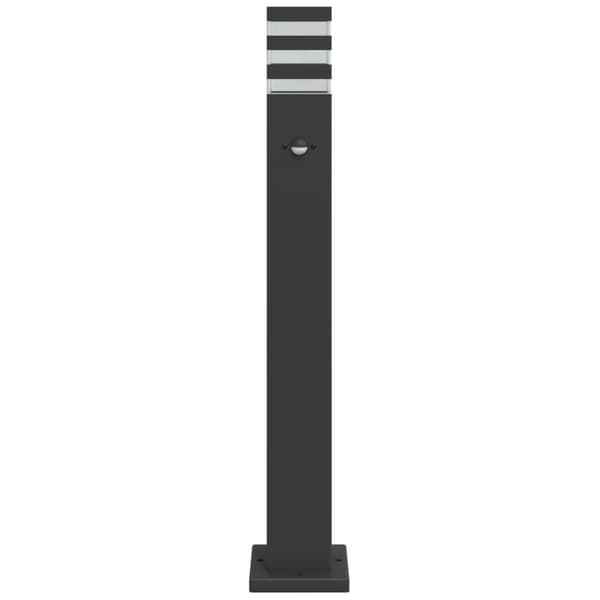 vidaXL udendørs gulvlampe med sensor, sort, 80 cm, aluminium